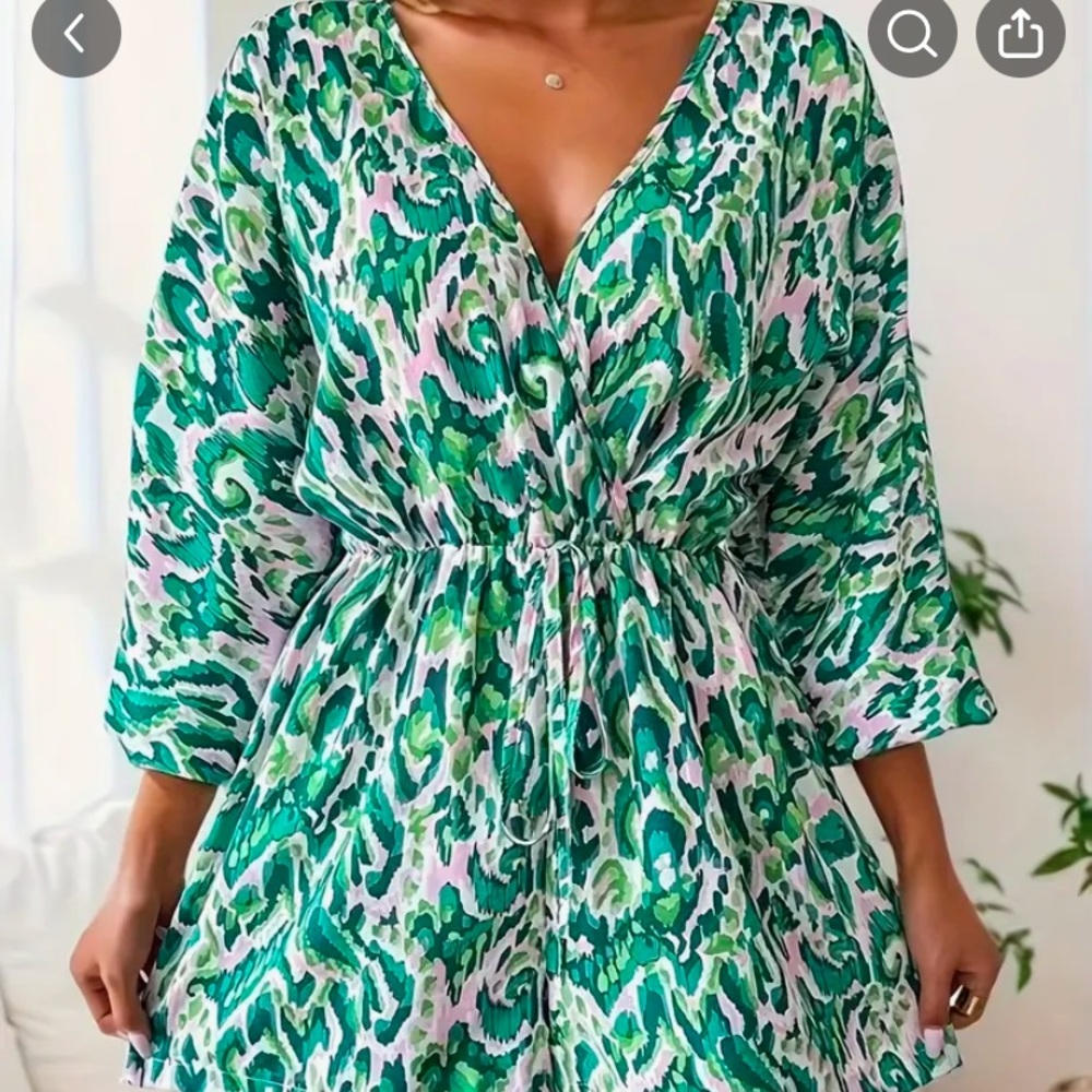 NEW Green and Pink Patterned Romper